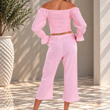 'Belle' Shirred Long Sleeve Top WOMEN'S TOP for women resort wear - Seaspice Resort Wear