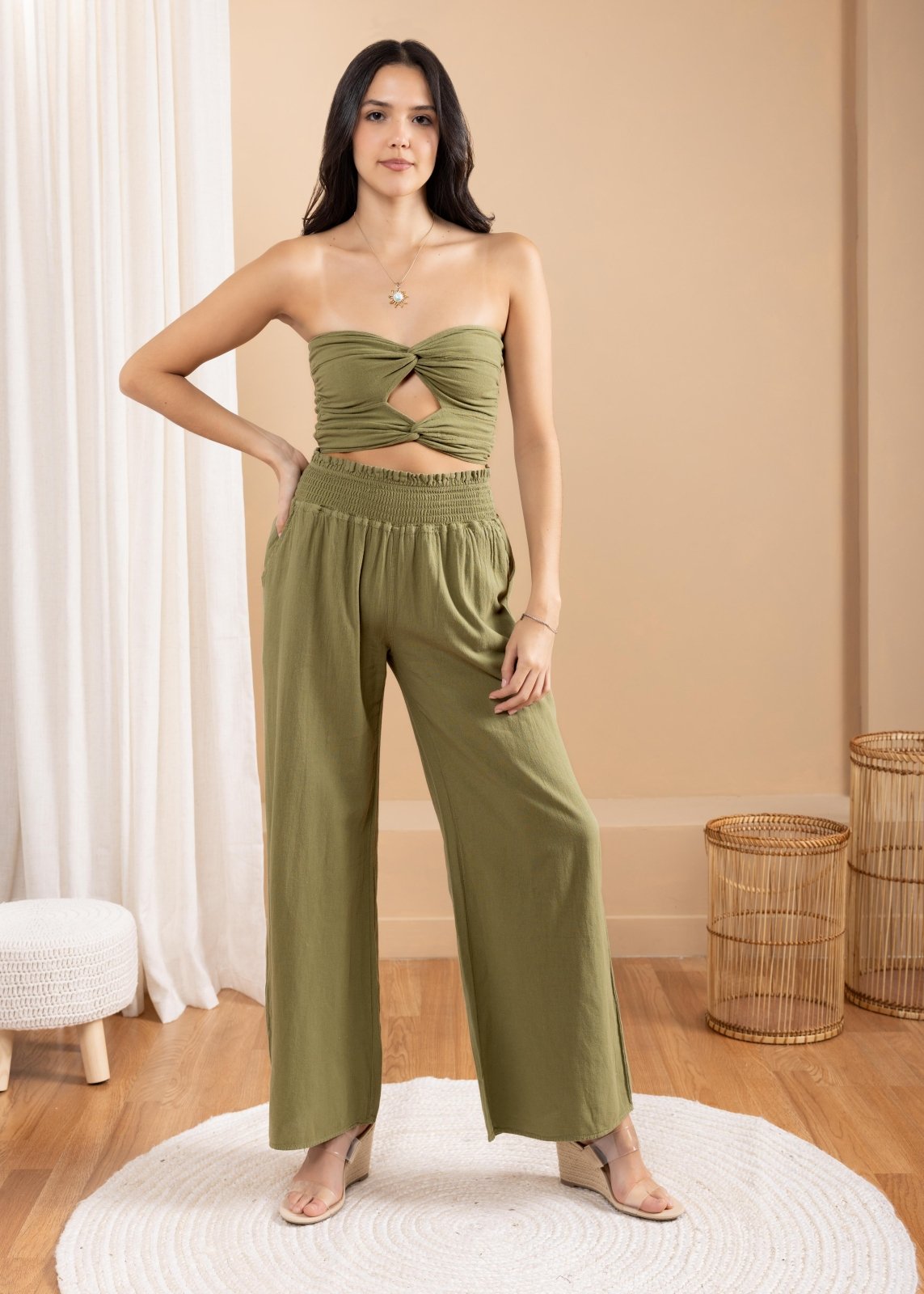 'Brisa' Double Twist Crop Top WOMEN'S TOP for women resort wear - Seaspice Resort Wear