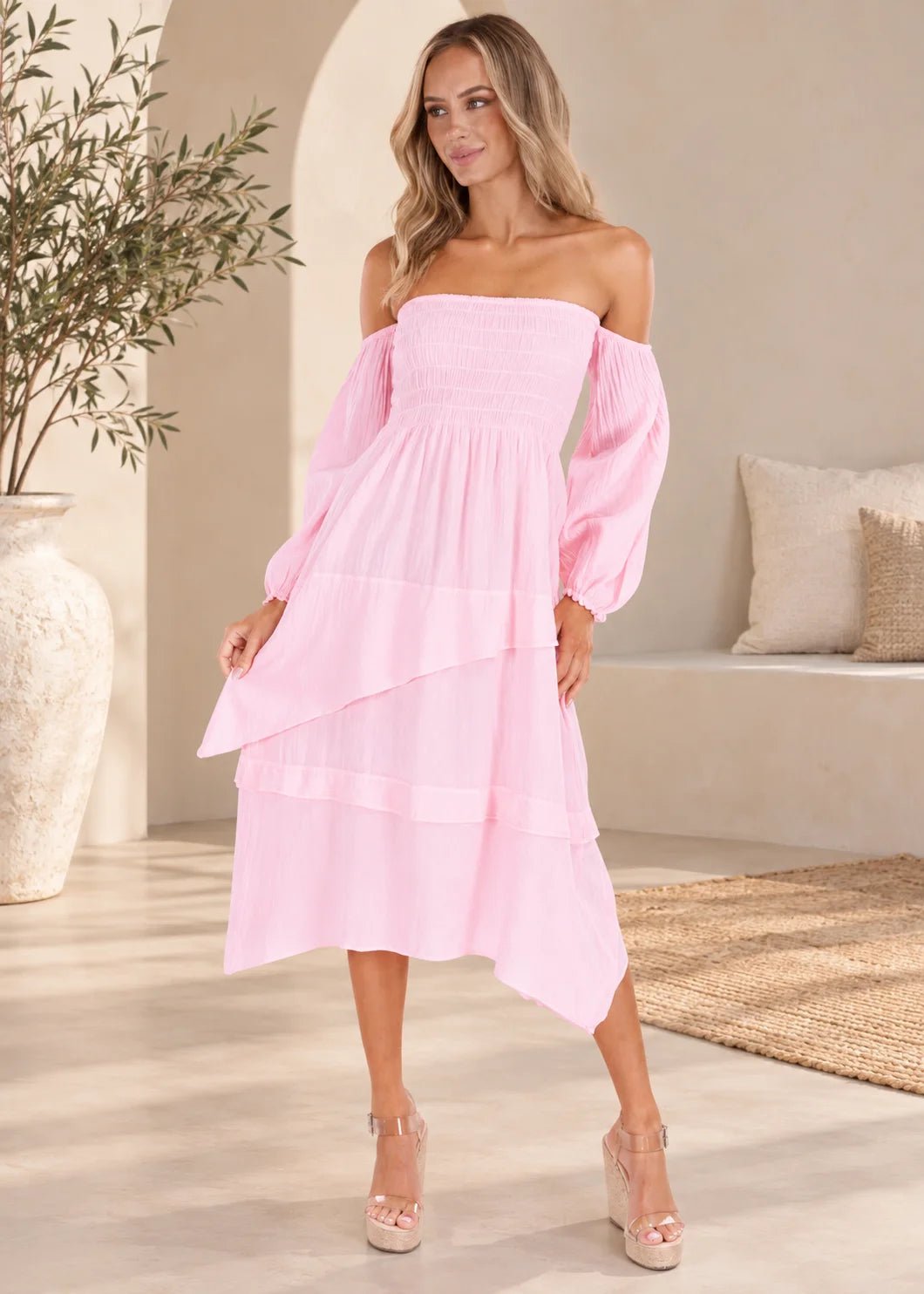 'Calliope' Off Shoulder Midi Dress WOMEN'S DRESS for women resort wear - Seaspice Resort Wear