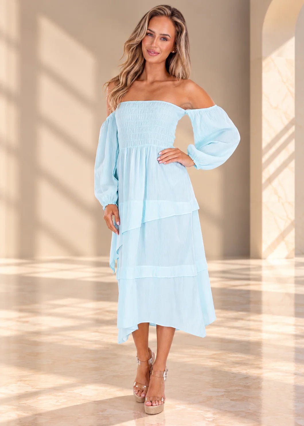 'Calliope' Off Shoulder Midi Dress WOMEN'S DRESS for women resort wear - Seaspice Resort Wear