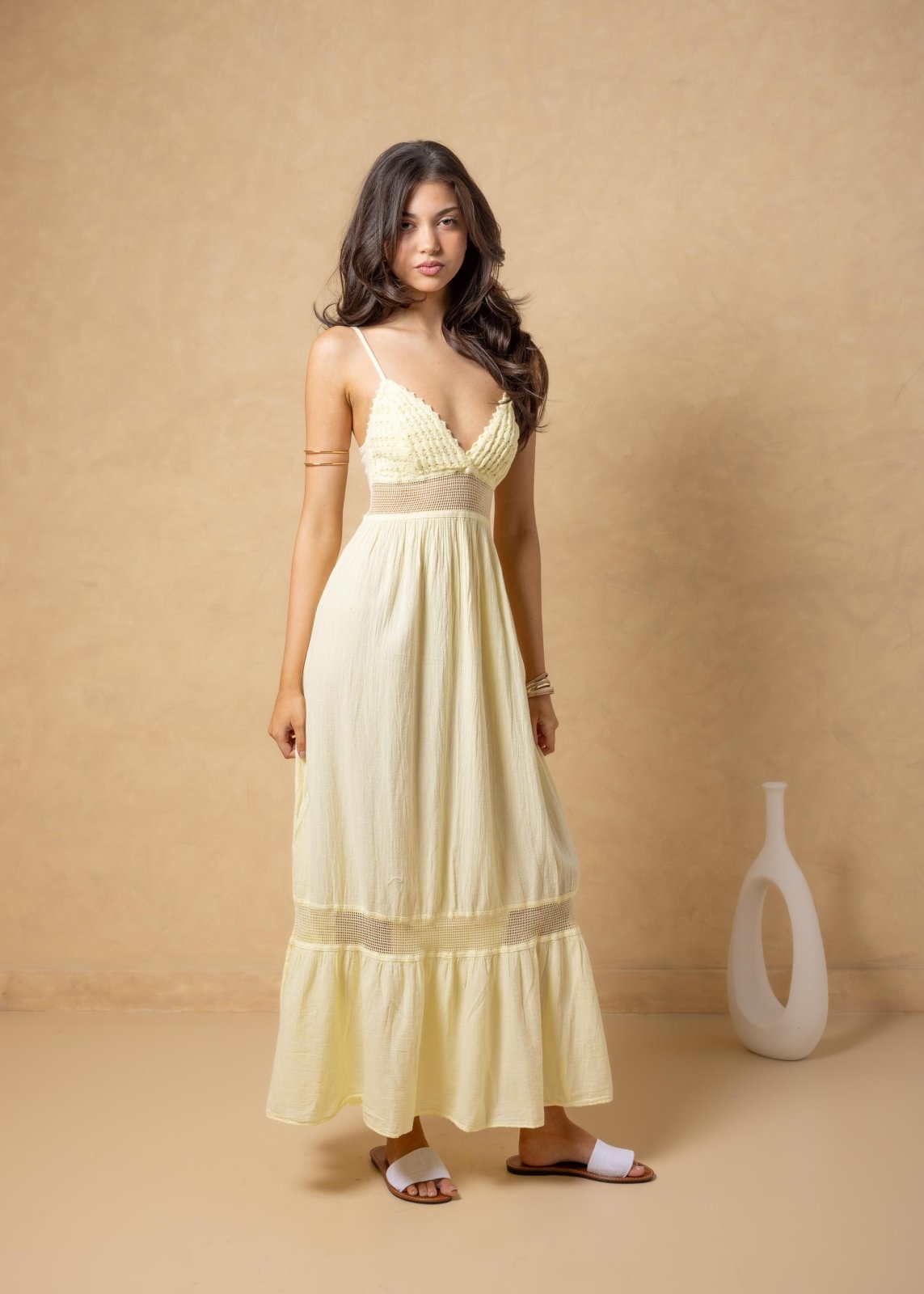 'Carmela' Crochet Trim Maxi Dress WOMEN'S DRESS for women resort wear - Seaspice Resort Wear