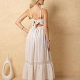 'Carmela' Crochet Trim Maxi Dress WOMEN'S DRESS for women resort wear - Seaspice Resort Wear