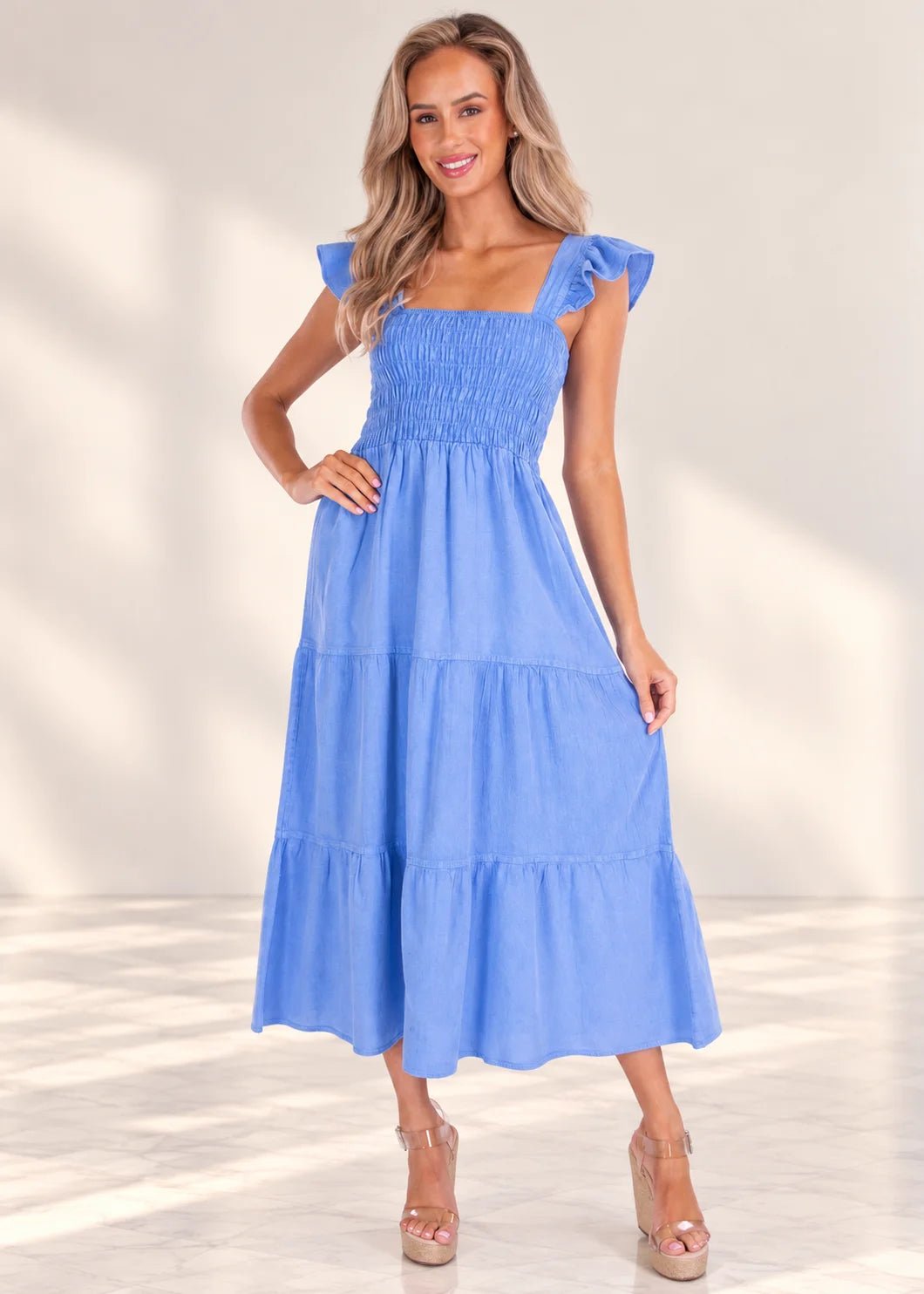 'Christina' Ruffle Sleeve Dress WOMEN'S DRESS for women resort wear - Seaspice Resort Wear