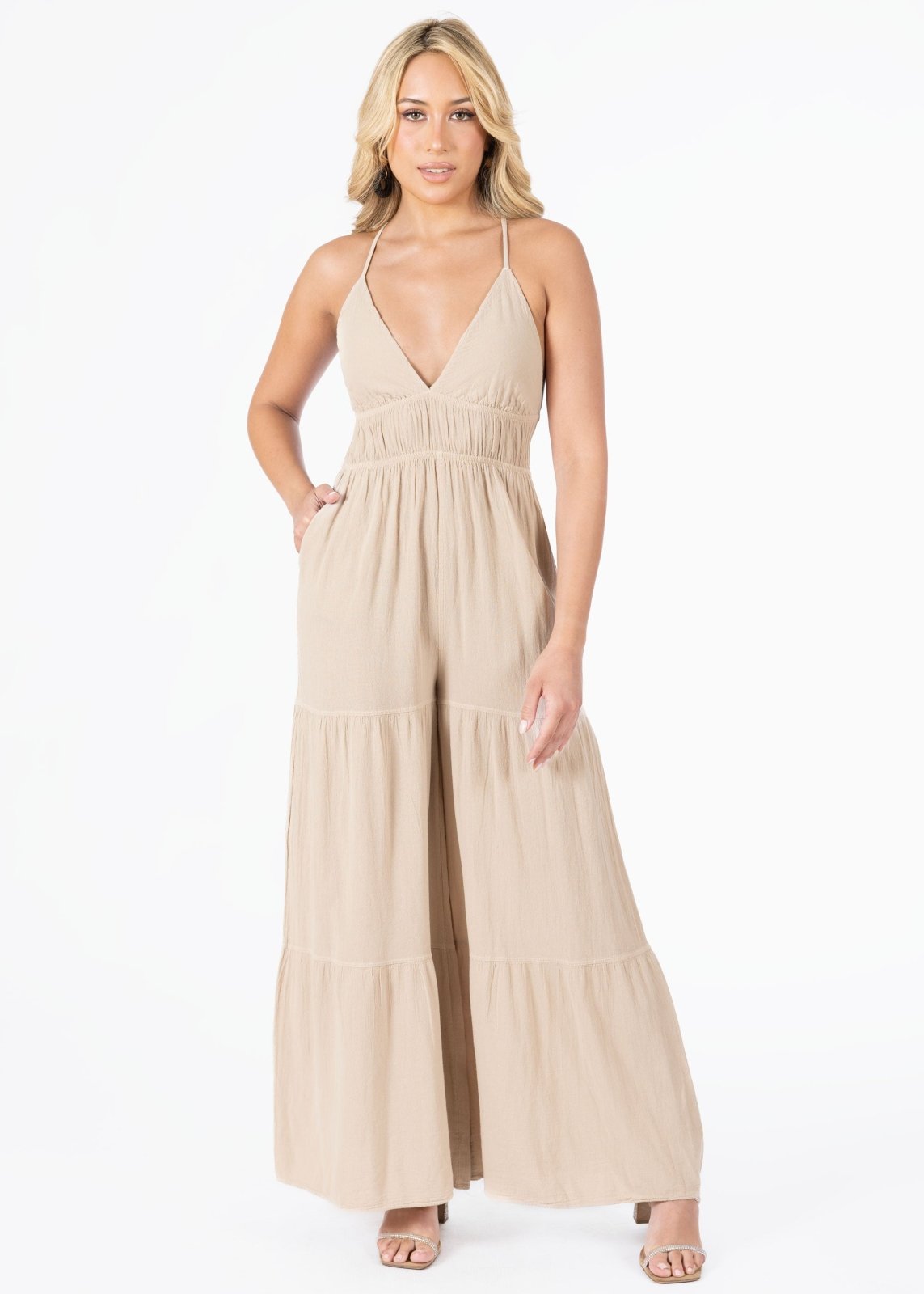 'Clare' Backless Halter Jumpsuit WOMEN'S JUMPSUIT for women resort wear - Seaspice Resort Wear