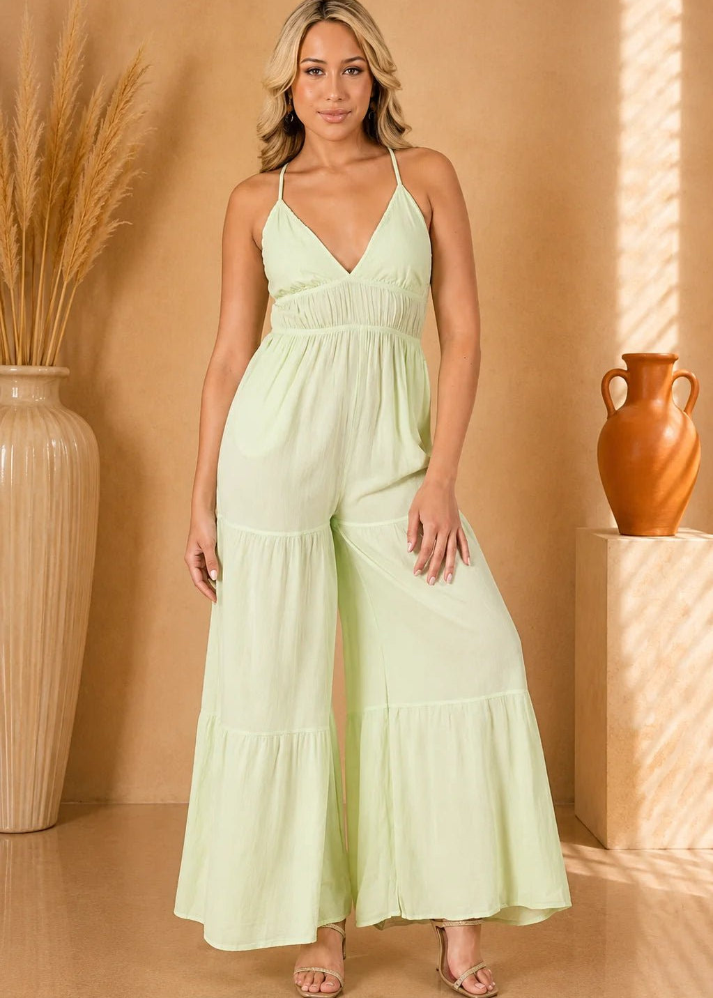 'Clare' Backless Halter Jumpsuit WOMEN'S JUMPSUIT for women resort wear - Seaspice Resort Wear