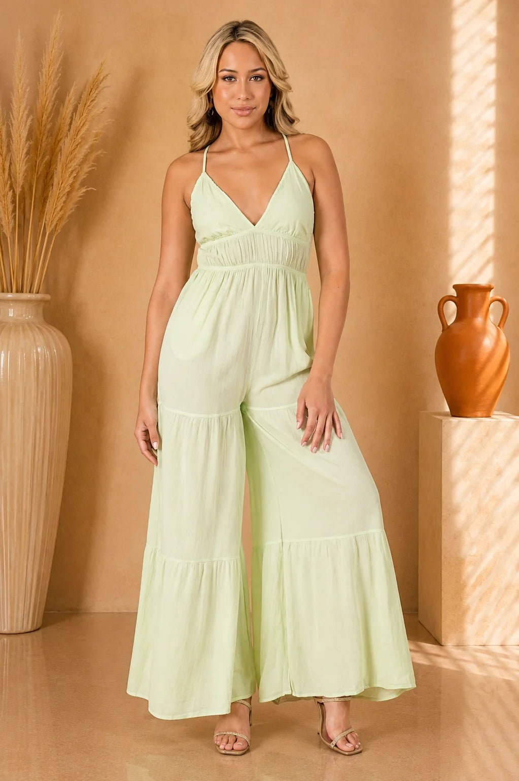 'Clare' Backless Halter Jumpsuit WOMEN'S JUMPSUIT for women resort wear - Seaspice Resort Wear