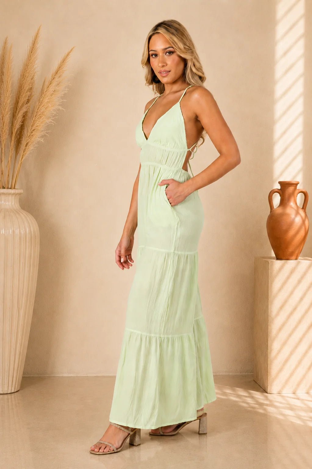 'Clare' Backless Halter Jumpsuit WOMEN'S JUMPSUIT for women resort wear - Seaspice Resort Wear