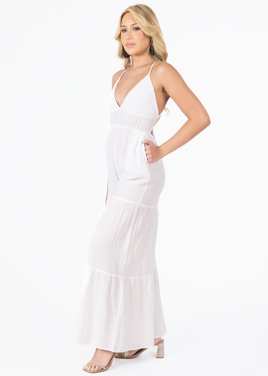'Clare' Backless Halter Jumpsuit WOMEN'S JUMPSUIT for women resort wear - Seaspice Resort Wear