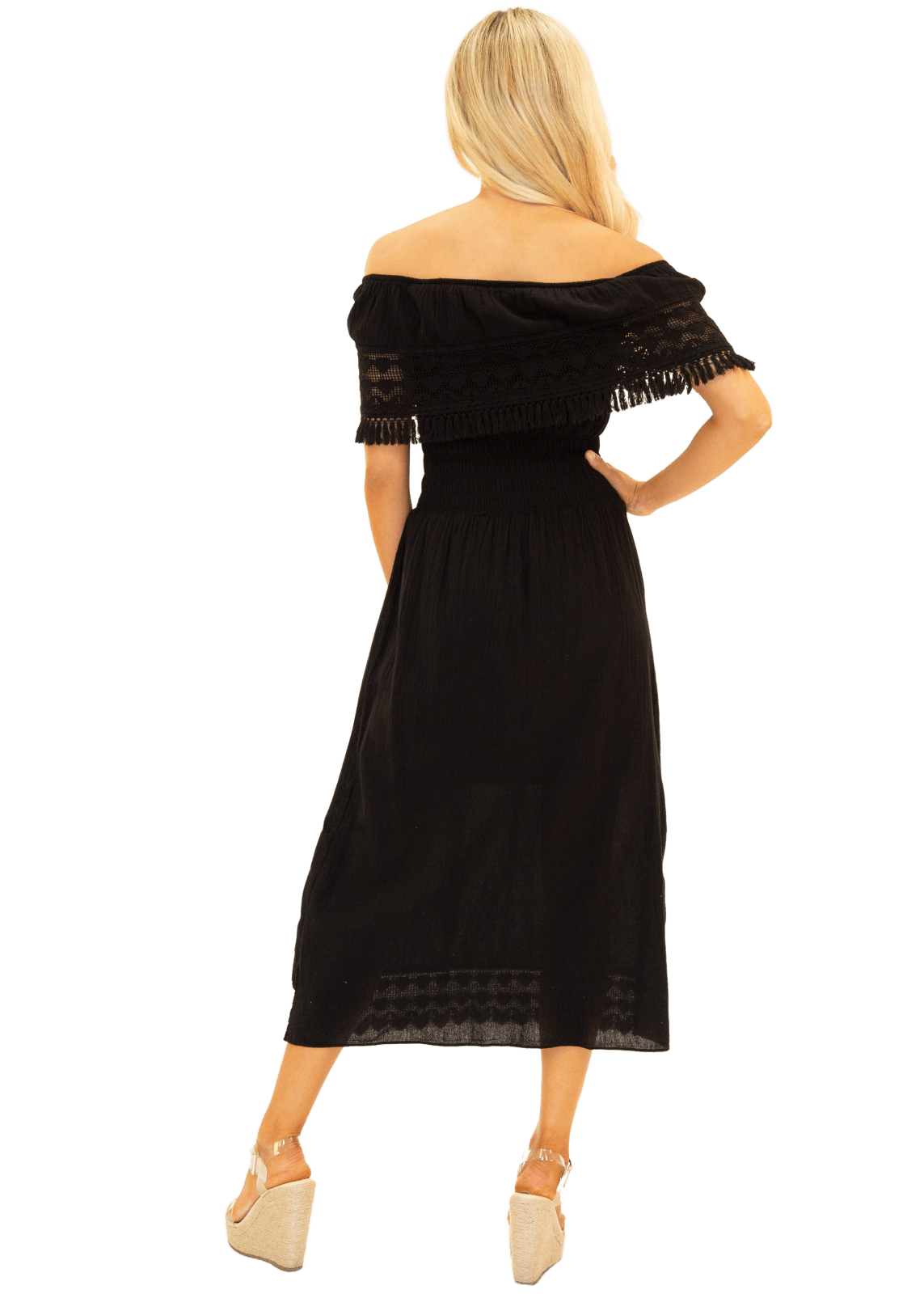 constance maxi dress Innovare Denim Constance Lace Ruch Maxi Dress, S