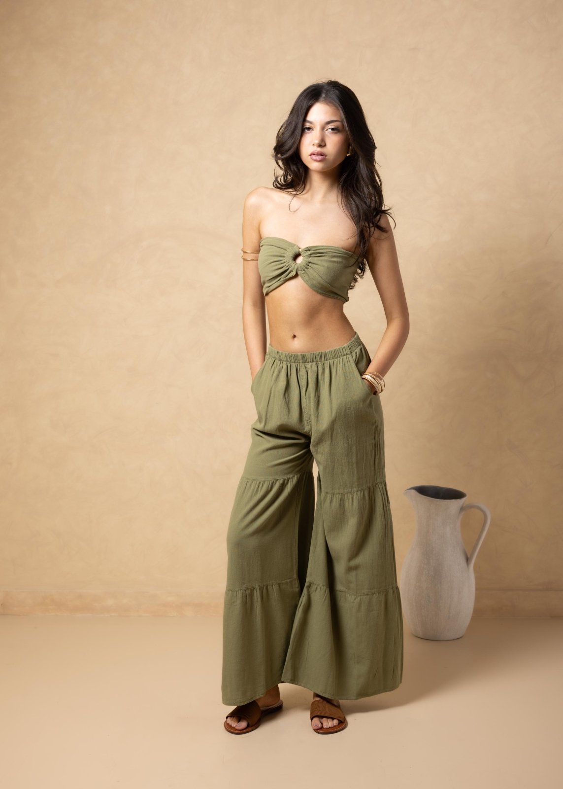 'Emiliana' Tiered Flare Pants WOMEN'S PANTS for women resort wear - Seaspice Resort Wear