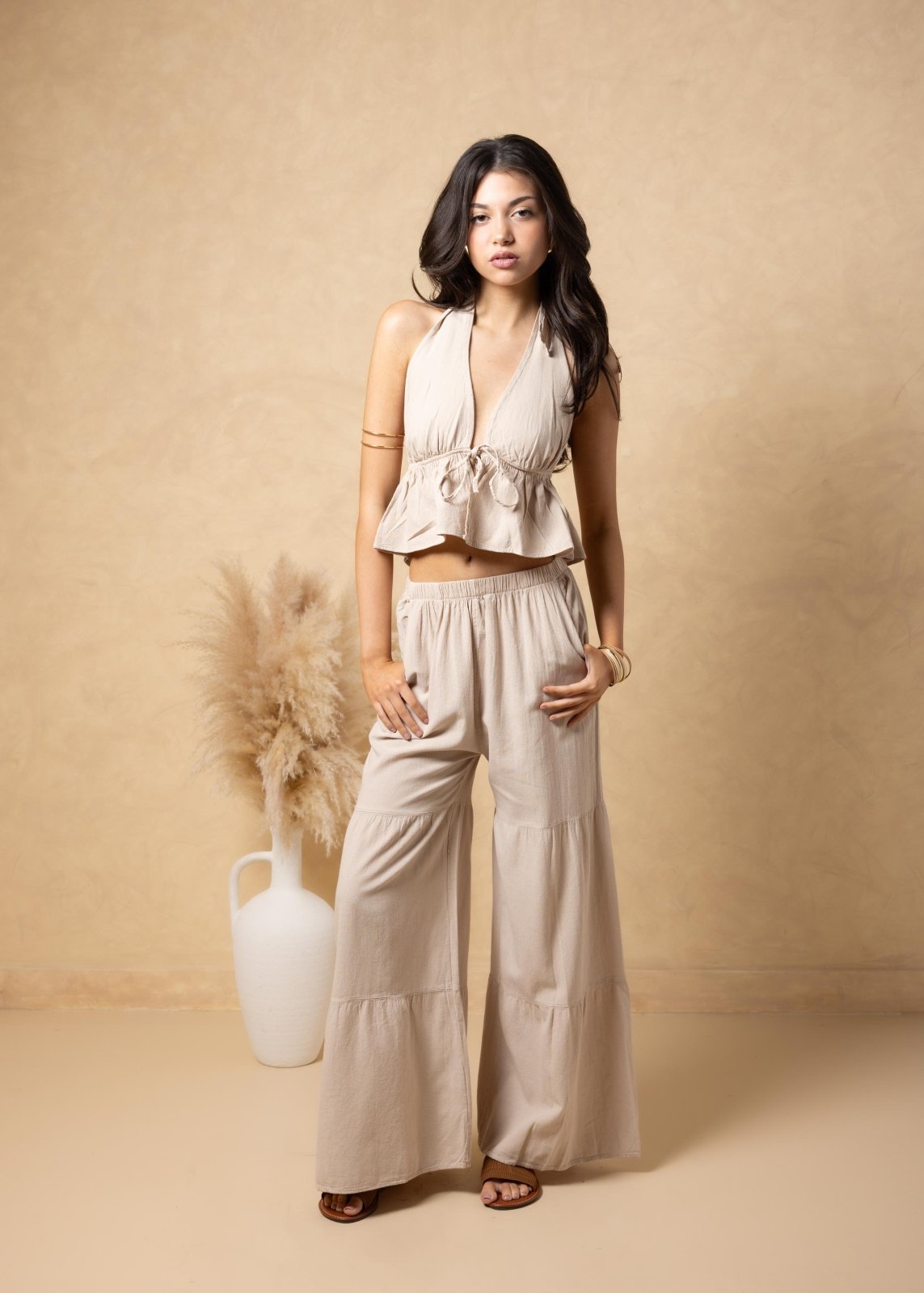 'Emiliana' Tiered Flare Pants WOMEN'S PANTS for women resort wear - Seaspice Resort Wear