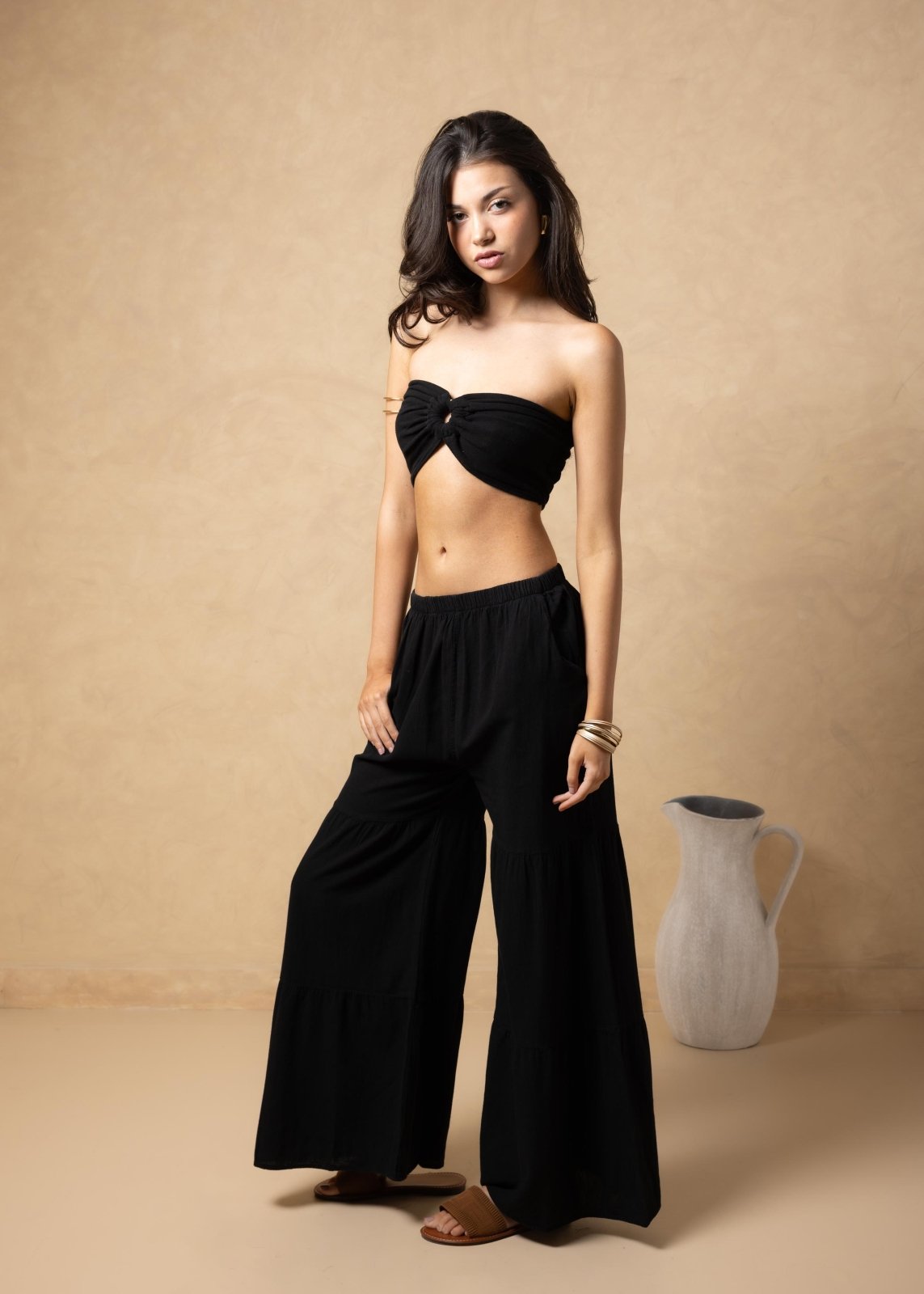 'Emiliana' Tiered Flare Pants WOMEN'S PANTS for women resort wear - Seaspice Resort Wear