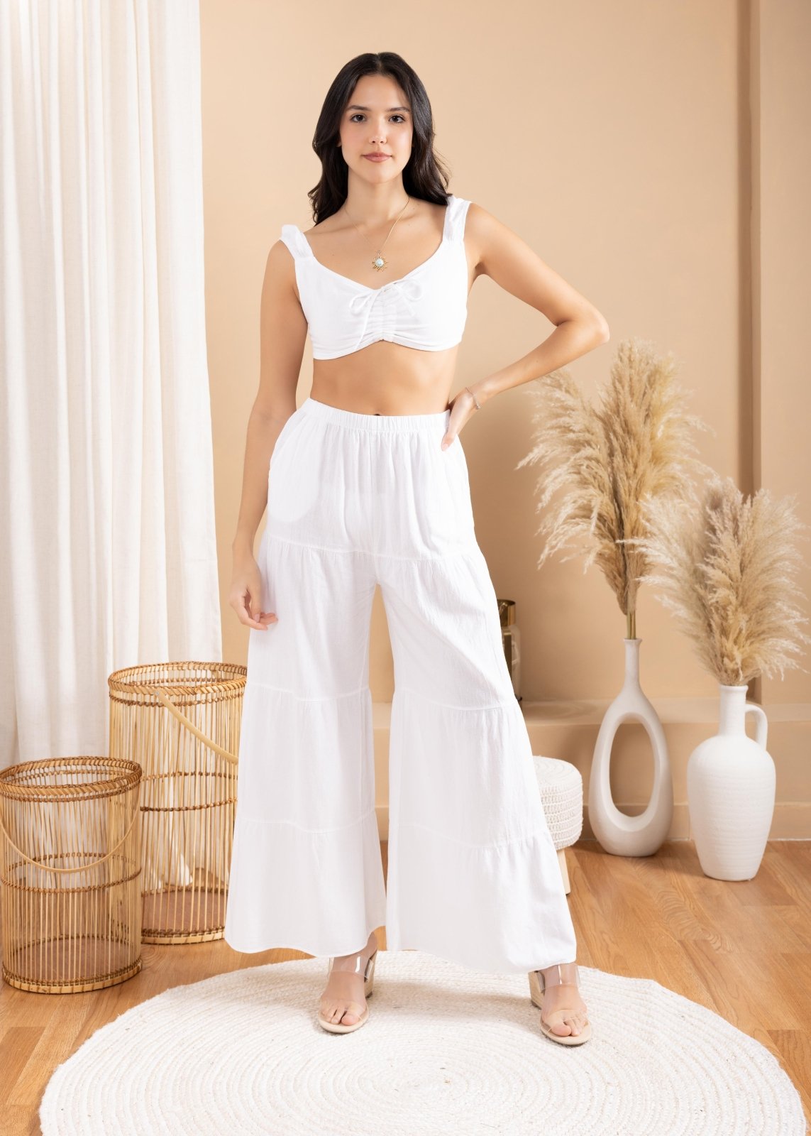'Emiliana' Tiered Flare Pants WOMEN'S PANTS for women resort wear - Seaspice Resort Wear