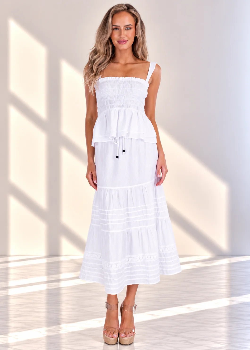 'Felicia' Shirred Top WOMEN'S TOP for women resort wear - Seaspice Resort Wear