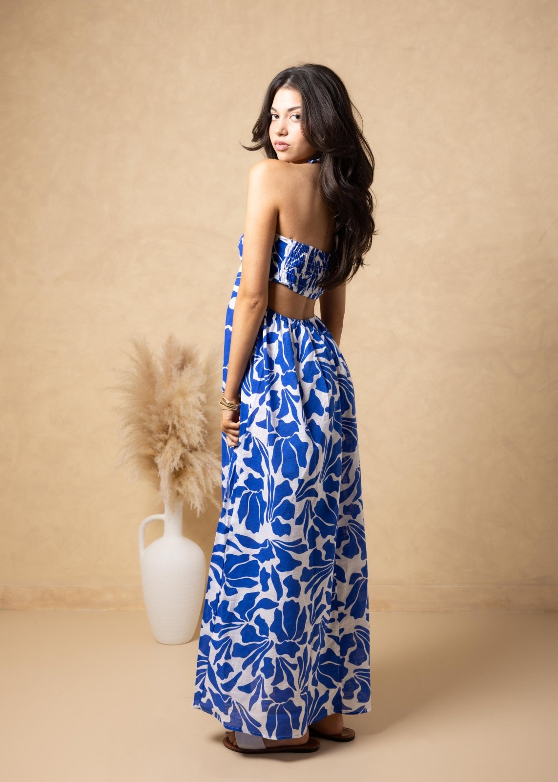 'Flavia' Cutout Print Maxi Dress WOMEN'S DRESS for women resort wear - Seaspice Resort Wear