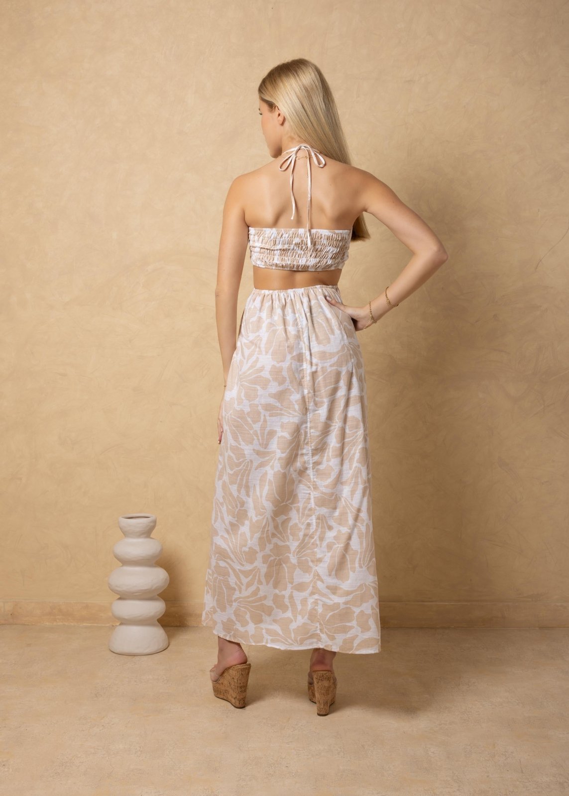 'Flavia' Cutout Print Maxi Dress WOMEN'S DRESS for women resort wear - Seaspice Resort Wear