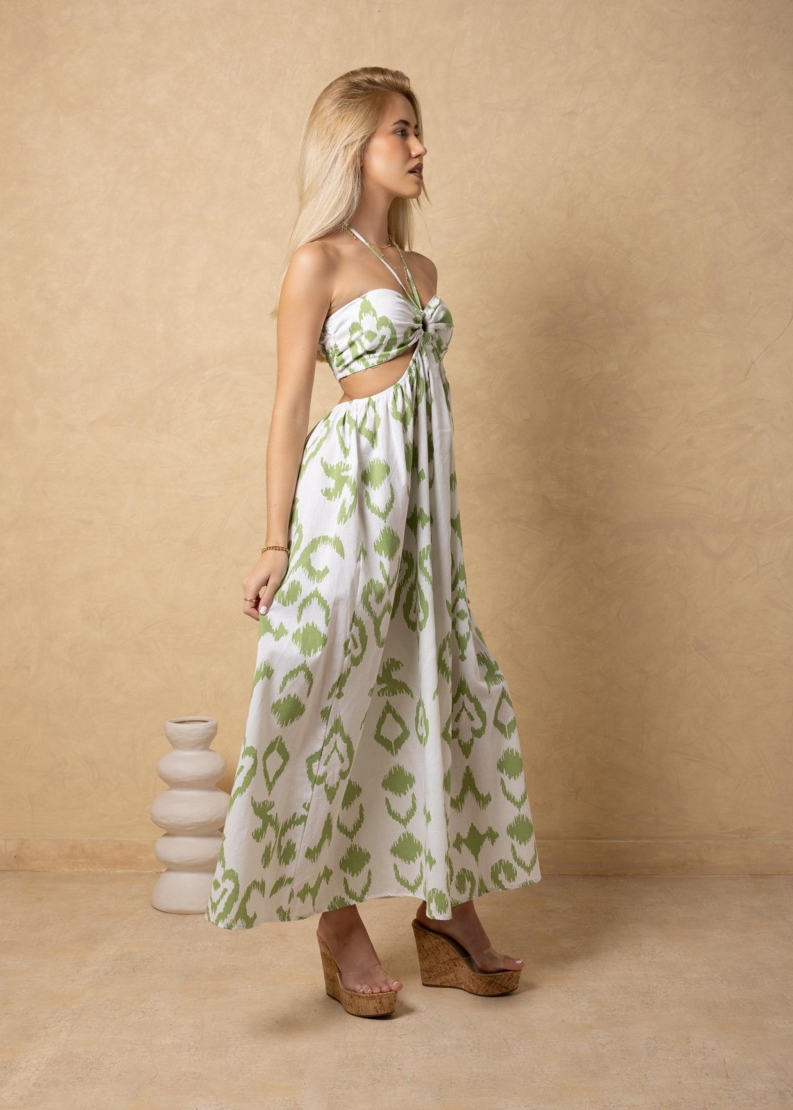 'Flavia' Cutout Print Maxi Dress WOMEN'S DRESS for women resort wear - Seaspice Resort Wear