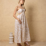 'Flavia' Cutout Print Maxi Dress WOMEN'S DRESS for women resort wear - Seaspice Resort Wear
