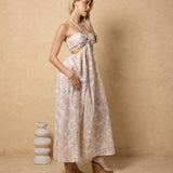 'Flavia' Cutout Print Maxi Dress WOMEN'S DRESS for women resort wear - Seaspice Resort Wear