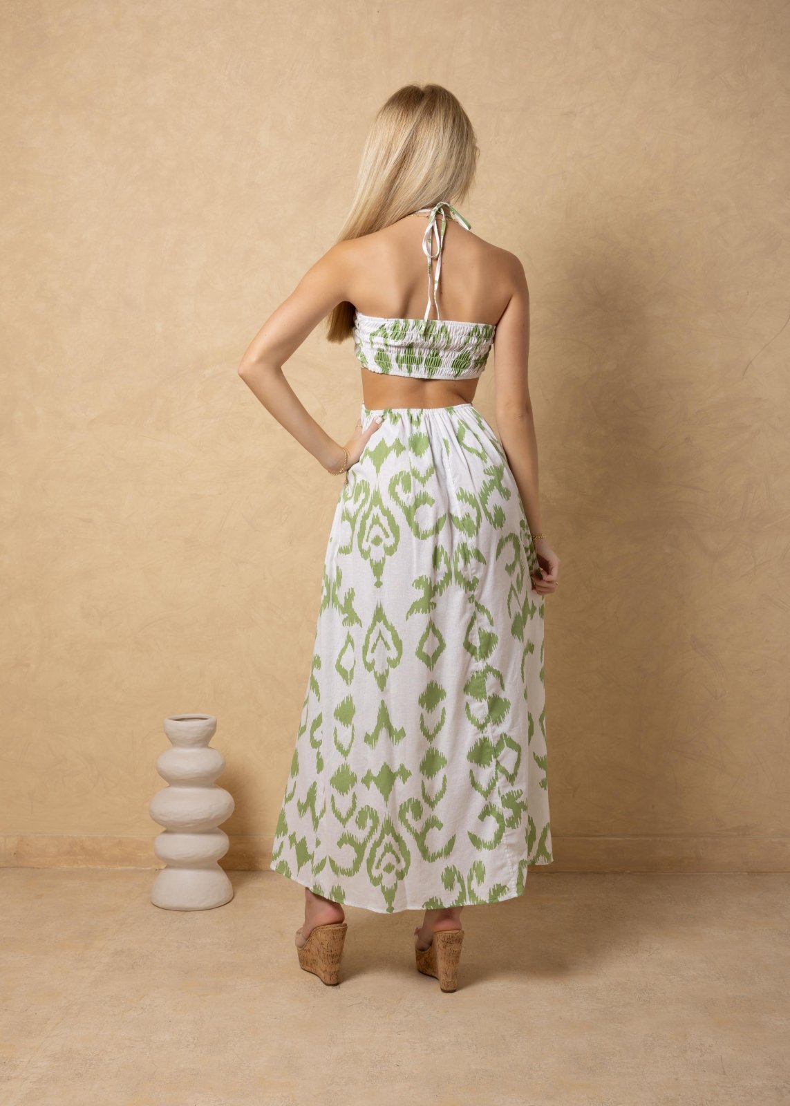 'Flavia' Cutout Print Maxi Dress WOMEN'S DRESS for women resort wear - Seaspice Resort Wear