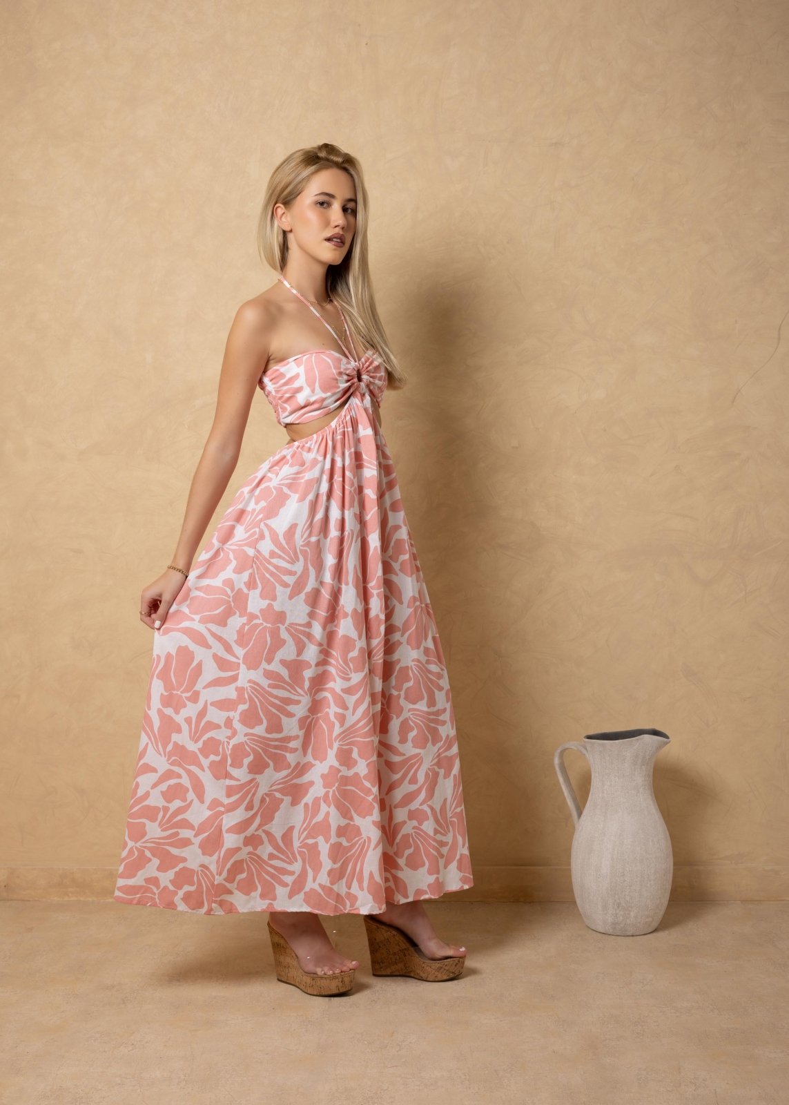'Flavia' Cutout Print Maxi Dress WOMEN'S DRESS for women resort wear - Seaspice Resort Wear