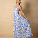 'Flavia' Cutout Print Maxi Dress WOMEN'S DRESS for women resort wear - Seaspice Resort Wear