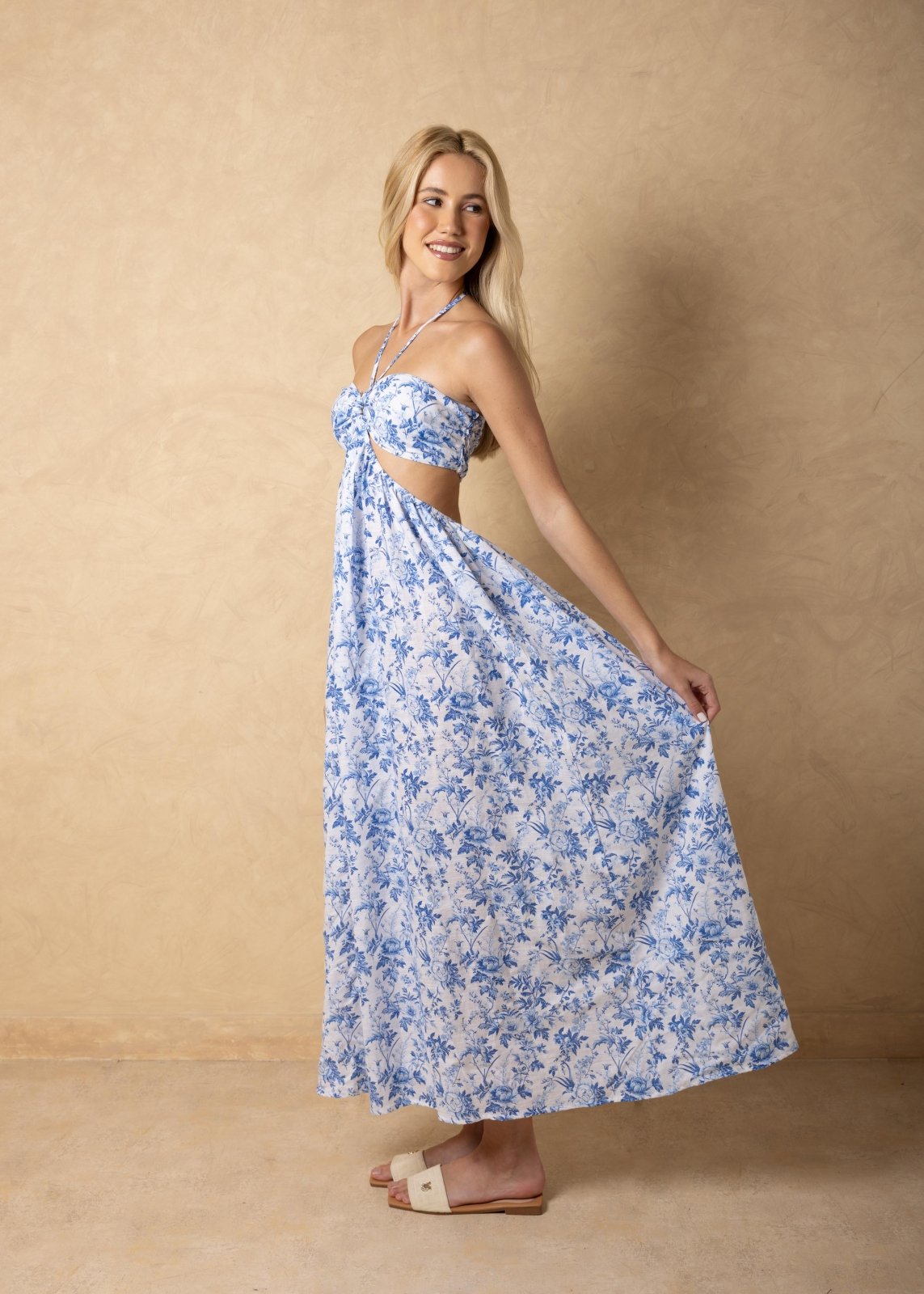 'Flavia' Cutout Print Maxi Dress WOMEN'S DRESS for women resort wear - Seaspice Resort Wear