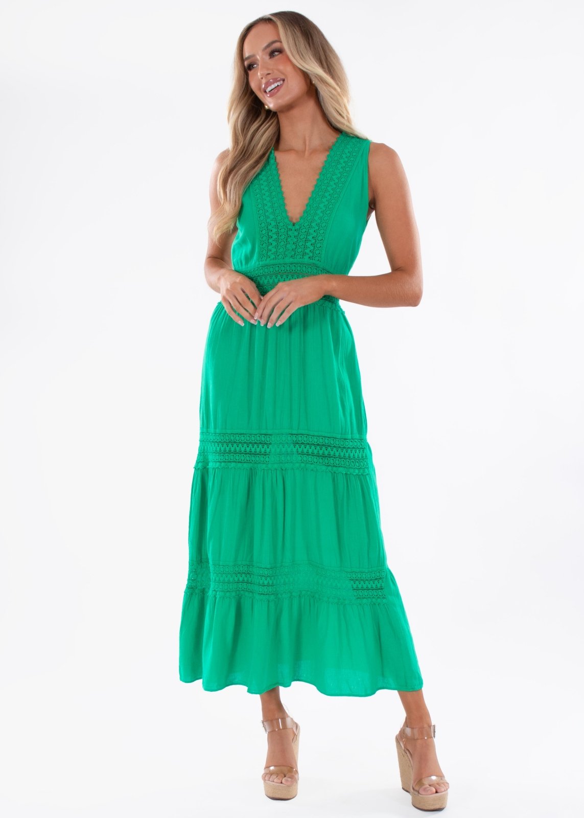 'Gabrielle' Tiered Crochet Maxi Dress WOMEN'S DRESS for women resort wear - Seaspice Resort Wear