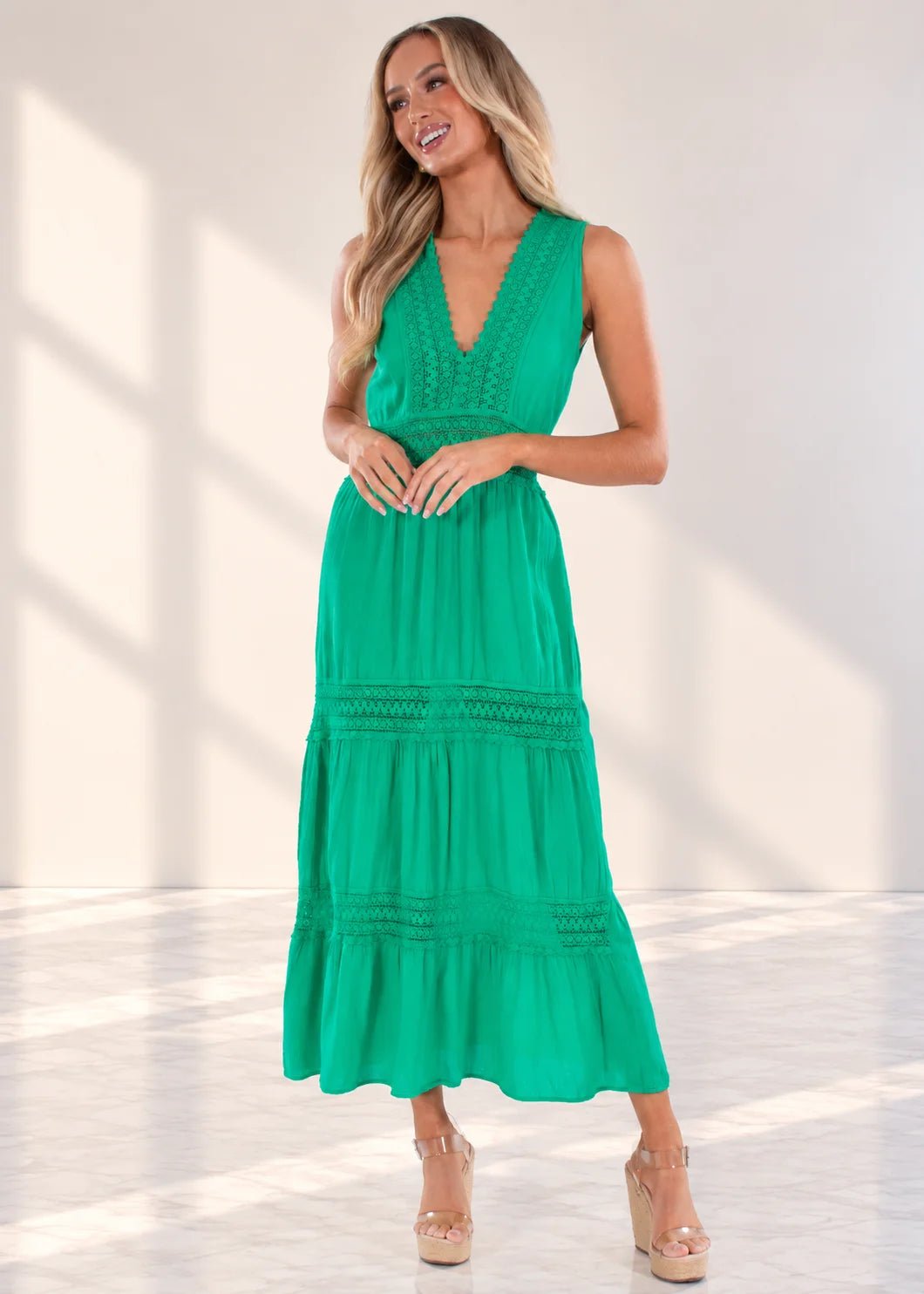 'Gabrielle' Tiered Crochet Maxi Dress WOMEN'S DRESS for women resort wear - Seaspice Resort Wear