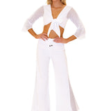 'Gigi' Mesh Sleeve Crop Top WOMEN'S TOP for women resort wear - Seaspice Resort Wear