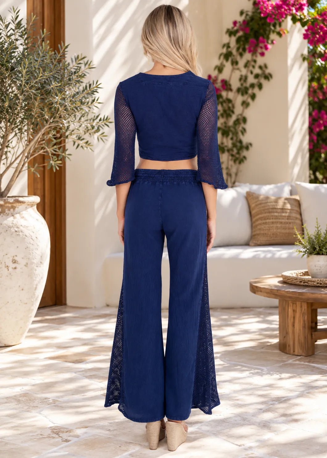 'Gigi' Mesh Sleeve Crop Top WOMEN'S TOP for women resort wear - Seaspice Resort Wear