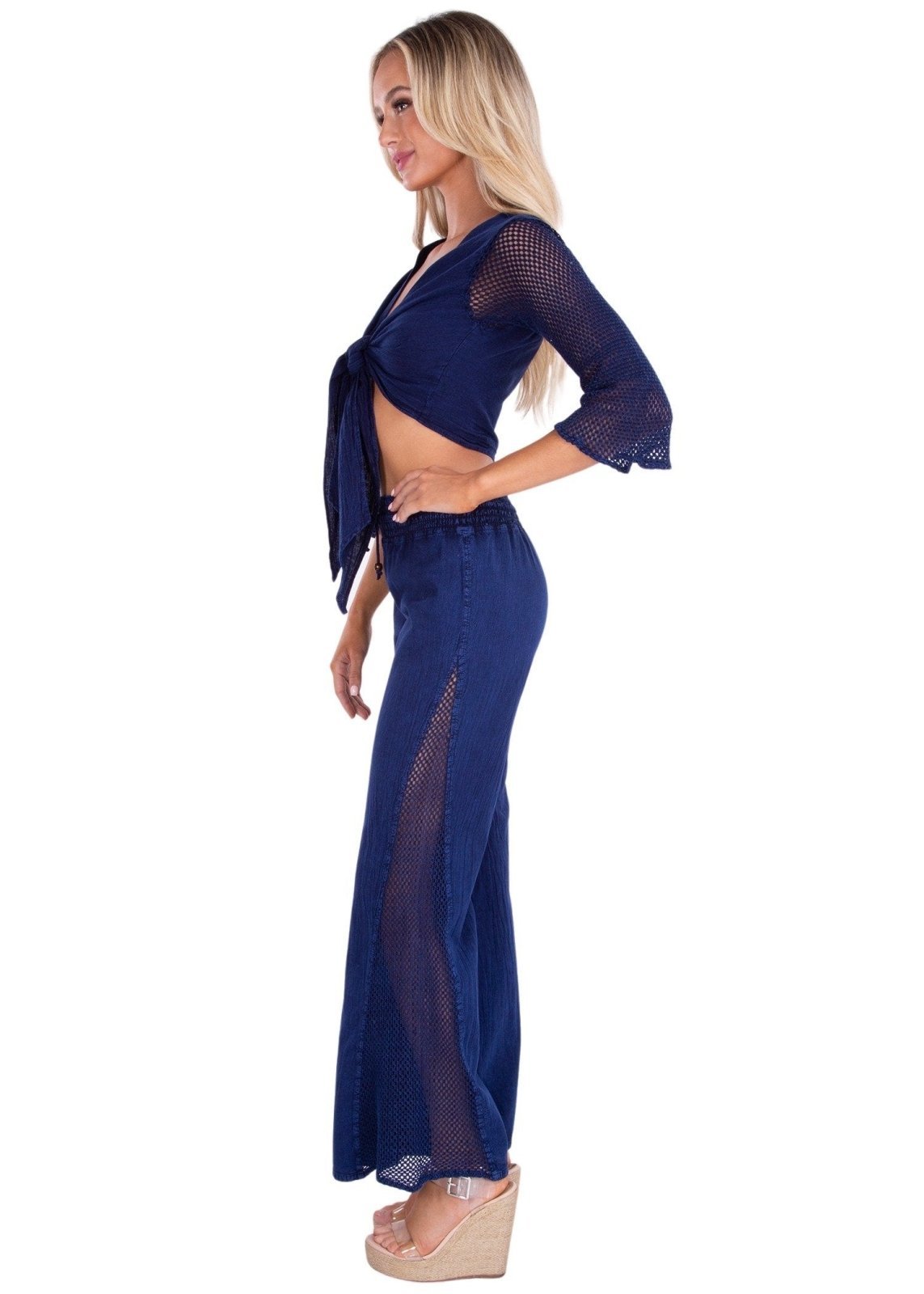 'Gigi' Mesh Sleeve Crop Top WOMEN'S TOP for women resort wear - Seaspice Resort Wear