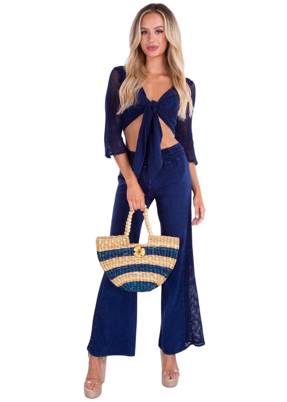 'Gigi' Mesh Sleeve Crop Top