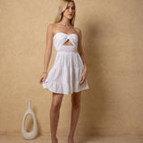 'Giselle' Strapless Twist - Front Cutout Mini Dress WOMEN'S DRESS for women resort wear - Seaspice Resort Wear