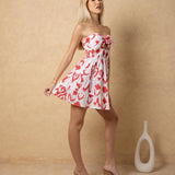 'Giselle' Strapless Twist - Front Cutout Print Mini Dress WOMEN'S DRESS for women resort wear - Seaspice Resort Wear