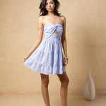 'Giselle' Strapless Twist - Front Cutout Print Mini Dress WOMEN'S DRESS for women resort wear - Seaspice Resort Wear