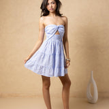 'Giselle' Strapless Twist - Front Cutout Print Mini Dress WOMEN'S DRESS for women resort wear - Seaspice Resort Wear