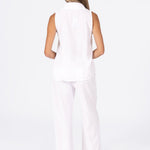 'Jackie' Sleeveless Blouse White WOMEN'S TOP for women resort wear - Seaspice Resort Wear