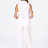 'Jackie' Sleeveless Blouse White WOMEN'S TOP for women resort wear - Seaspice Resort Wear