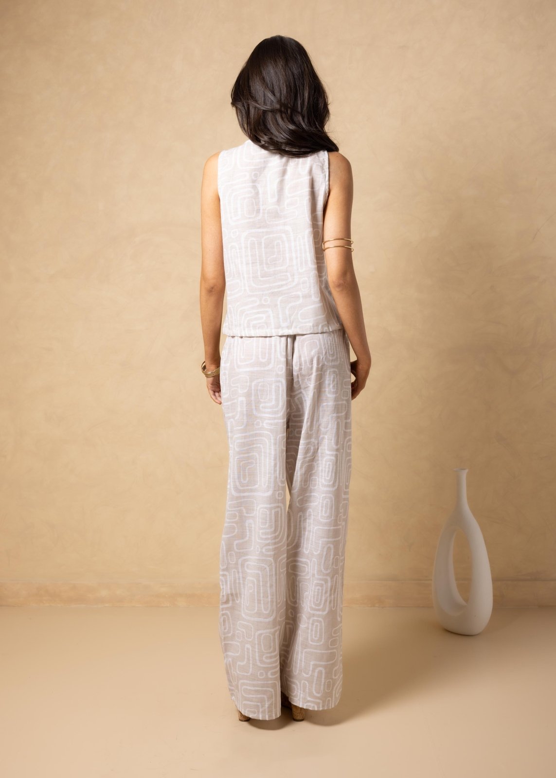 'Kairi' Print Tie - Front Vest Top WOMEN'S TOP for women resort wear - Seaspice Resort Wear