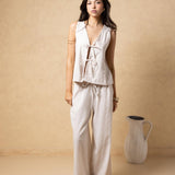 'Kairi' Tie - Front Vest Top WOMEN'S TOP for women resort wear - Seaspice Resort Wear
