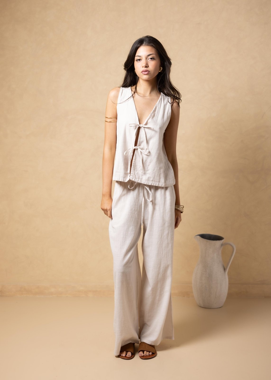 'Kairi' Tie - Front Vest Top WOMEN'S TOP for women resort wear - Seaspice Resort Wear