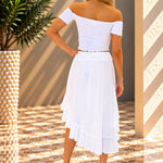 'Lola' Off-Shoulder Crop Top White WOMEN'S TOP for women resort wear - Seaspice Resort Wear