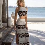 'Luna' Crochet Chevron Maxi Skirt WOMEN'S SKIRT for women resort wear - Seaspice Resort Wear