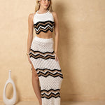 'Luna' Crochet Chevron Maxi Skirt WOMEN'S SKIRT for women resort wear - Seaspice Resort Wear