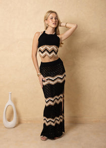 'Luna' Crochet Chevron Maxi Skirt WOMEN'S SKIRT for women resort wear - Seaspice Resort Wear