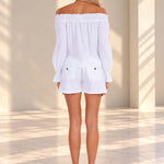 'Lydia' Front Pockets Shorts White WOMEN'S SHORTS for women resort wear - Seaspice Resort Wear