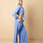 'Maeve' Long Sleeve Tie Top WOMEN'S TOP for women resort wear - Seaspice Resort Wear