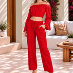 'Magnolia' Crochet Front Detail Pants WOMEN'S PANTS for women resort wear - Seaspice Resort Wear