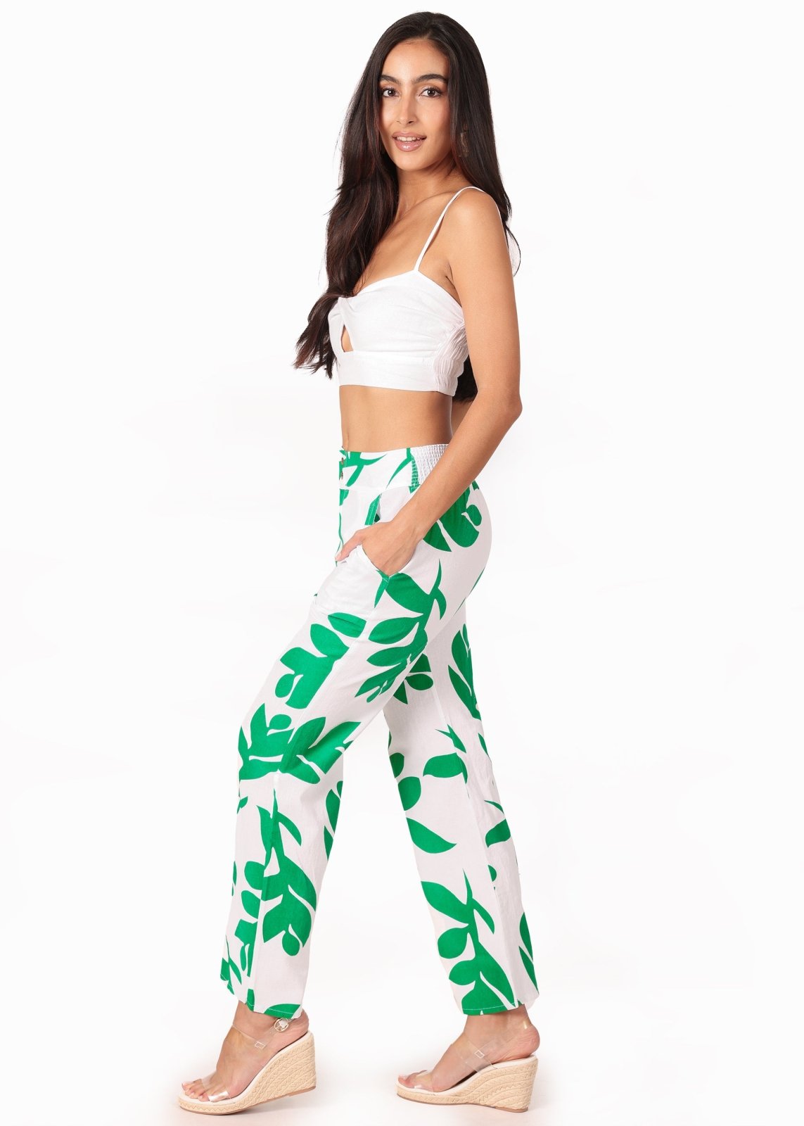 'Mallory' Flare Cotton Pants Print WOMEN'S PANTS for women resort wear - Seaspice Resort Wear